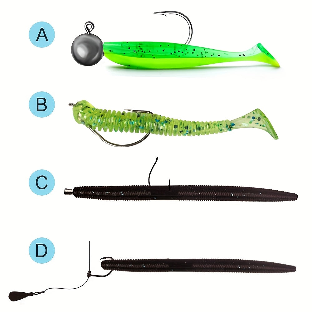 Complete Tackle Bait Set for Freshwater & Saltwater Bass Trout Fishing, Includes Spoons Spinners Soft Baits Hooks, Fishing Gear Gift for Men & Beginners - product image 2