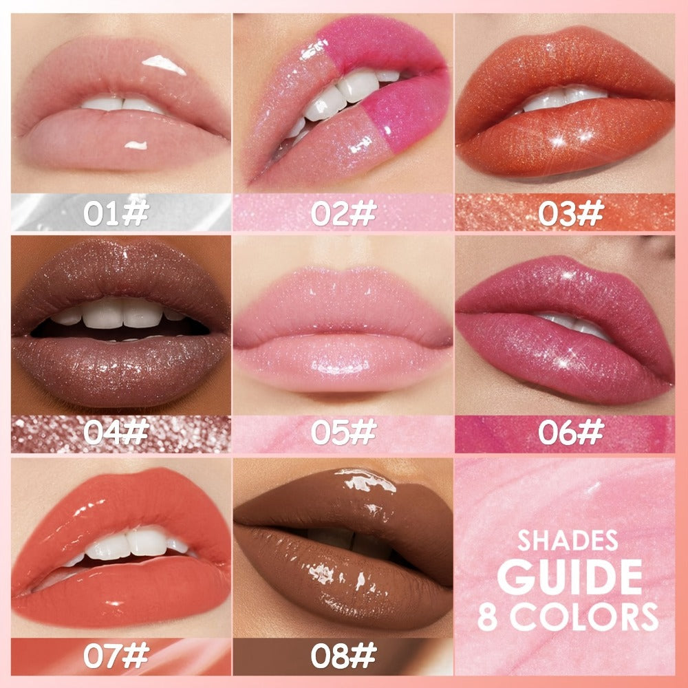 Pearlescent Glitter Lip Gloss Set 8 Pieces with Moisturizing Lip Oil Formula — High Shine Long-Lasting Non-Sticky Multi-Shade Collection for Women Everyday Wear & Glam Looks Gift - product image 7