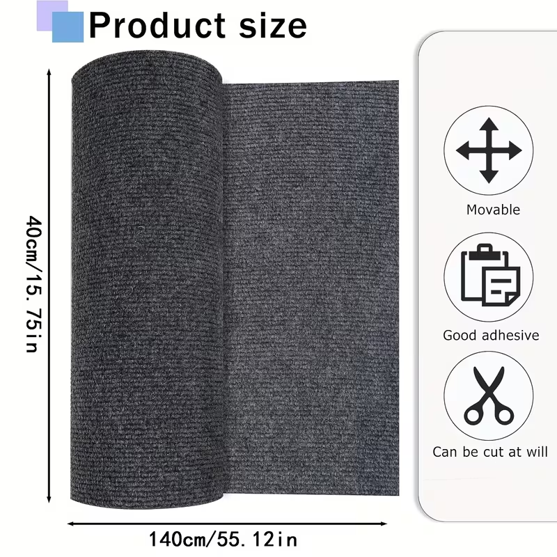 Cat Scratch Mat 55"x15" Trimmable Self-Adhesive Cat Scratching Pad for Furniture Sofa Couch Wall Door Corner Protection – Beige & Grey – Cat Scratcher Carpet - product image 7