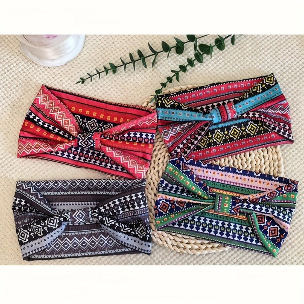 Floral Turban Headbands for Women 8 Pack Non-Slip Elastic Boho Knotted Wide Hair Wrap for Sports Yoga Running Workout Sweatband Moisture Wicking Fashion Hair Accessories Gift Set - product image 15