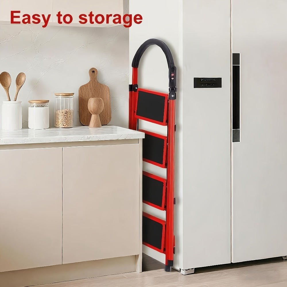 Folding Step Ladder with Anti-Slip Pedals & Handrail – 2/3/4/5 Step Stool for Adults, Sturdy Steel, Lightweight Portable, Non-Slip Feet, Rust-Resistant, Foldable for Home Kitchen O - product image 21