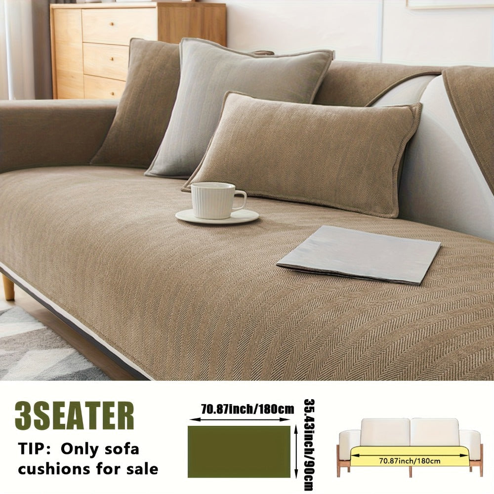 Chenille Ribbed Sofa Cover - Pet Friendly Non-Slip Machine Washable Soft Stretch Slipcover for 1-4 Seater Sectional Sofa Living Room Bedroom Office, 9 Colors - product image 58