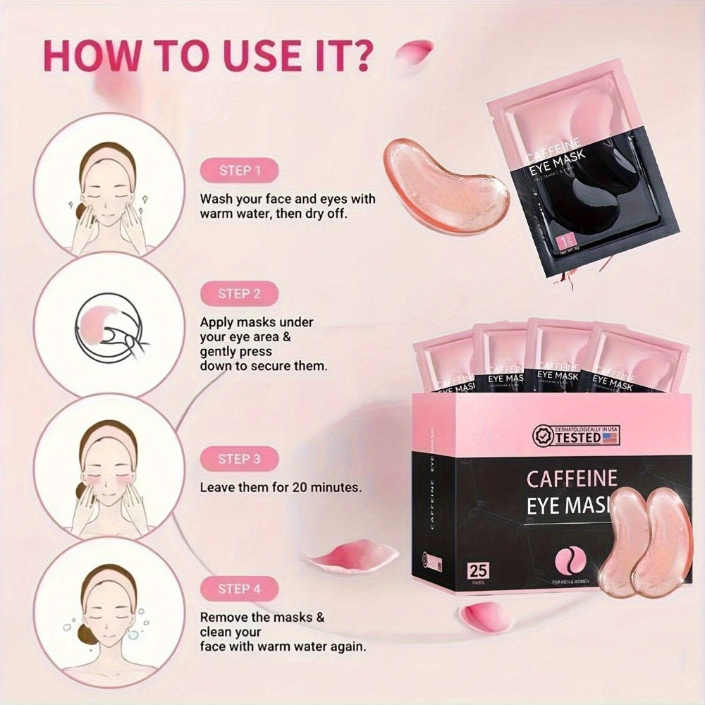 Under Eye Patches Collagen 25 Pairs 3-Formula Choice — Caffeine for Dark Circles & Puffiness | Hyaluronic Acid for Deep Hydration | Aloe Vera for Soothing & Cooling | All Skin Type - product image 13