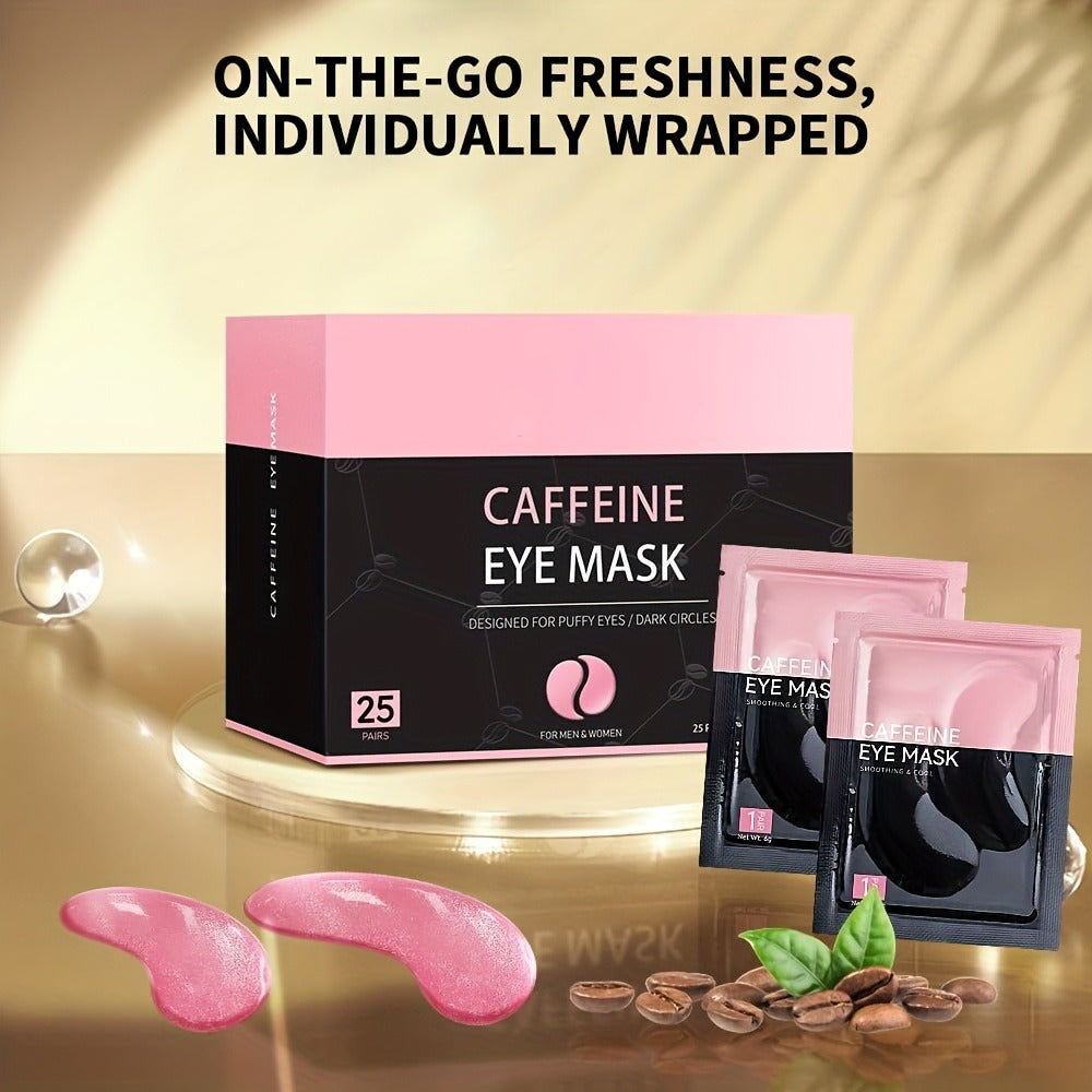 Caffeine Under Eye Patches 25 Pairs – Collagen Gold Eye Mask Reduces Dark Circles Puffiness Eye Bags Fine Lines Anti-Wrinkle Hydrogel Hydrating All Skin Types Spa Skincare Gift 20  - product image 4