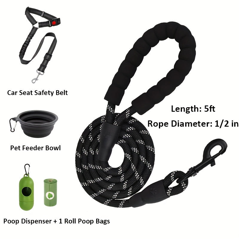 Dog Harness and Leash Set No-Pull Reflective Adjustable Oxford Vest with 2 Leash Clips Hassle-free Control Handle for Small Medium Large Dogs XS-XL 5 Colors - product image 2