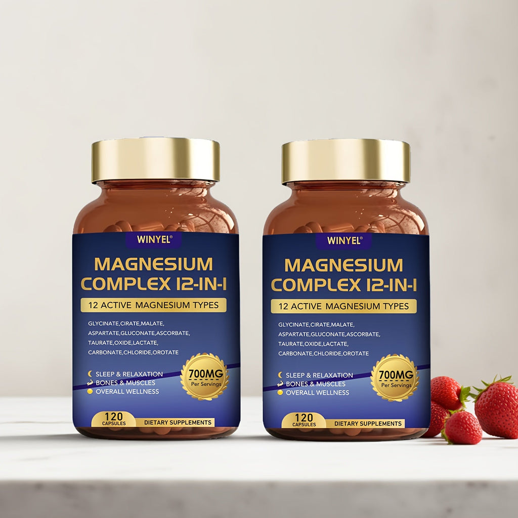Magnesium Complex 700mg 12-in-1 120 Capsules with Glycinate, Citrate, Malate & Taurine for Sleep, Mood, Nerve, Heart & Muscle Function Support for Men & Women - product image 12