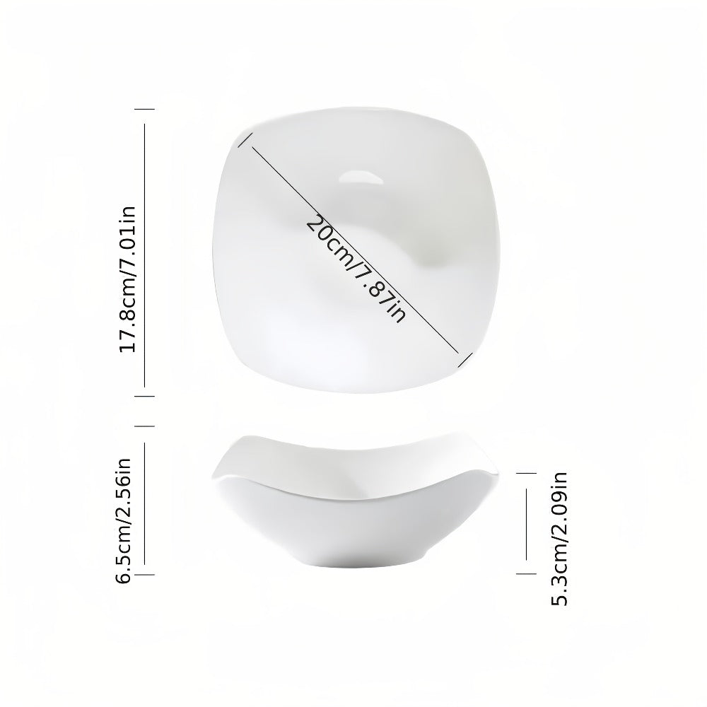 Salad Bowl and Plate Set 4/8/16 Piece – Reusable White PP Plastic Microwave Safe Stackable Lightweight Tableware for Picnic Outdoor Party Wedding Hotel Camping Dessert Cold Dish Se - product image 4