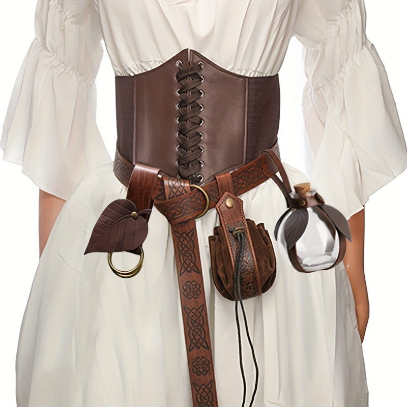 Medieval Belt Pouch Potion Bottle Waist Protector, Women Halloween LARP Cosplay Renaissance Fair Outfit, Stage Prop & Photography Costume Gift – Renaissance - product image 13