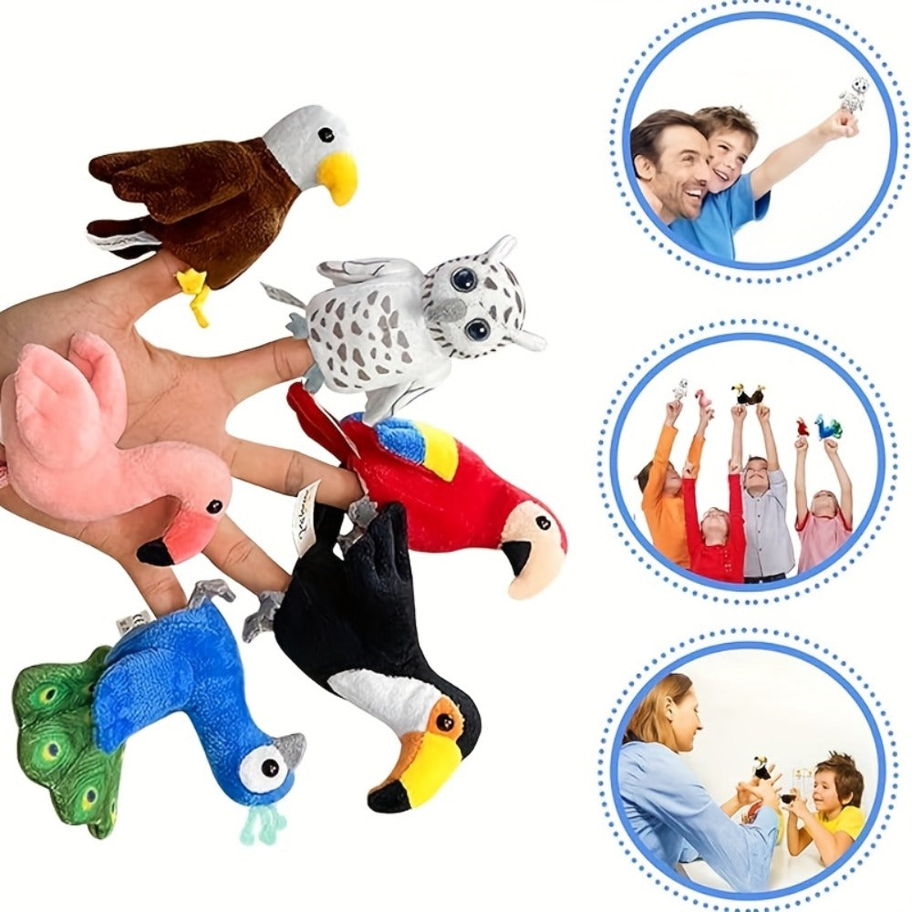 Bird Finger Puppets Set 6pcs Realistic Mini Hand Puppets for Kids Toddlers | Cute Animal Bird Puppets for Role Play Storytelling Nature Learning | Birthday - product image 4