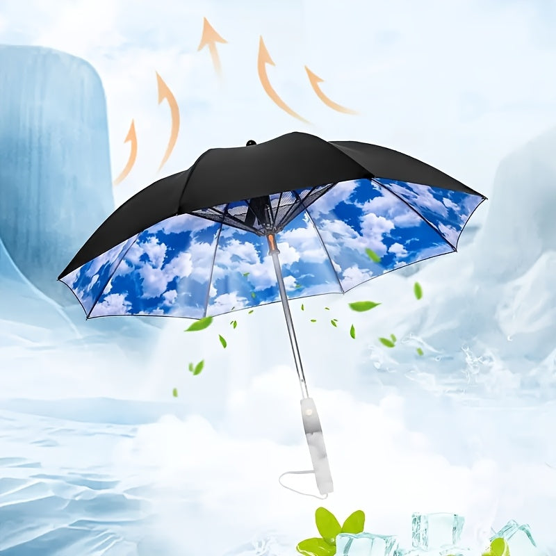UV Protection Sun & Rain Umbrella with Black Vinyl Coating | 8-Rib Aluminum Frame Windproof Parasol for Outdoor Sun Protection, Sunny & Rainy Days, Includes Matching Water Bottle | Multiple Colors Available