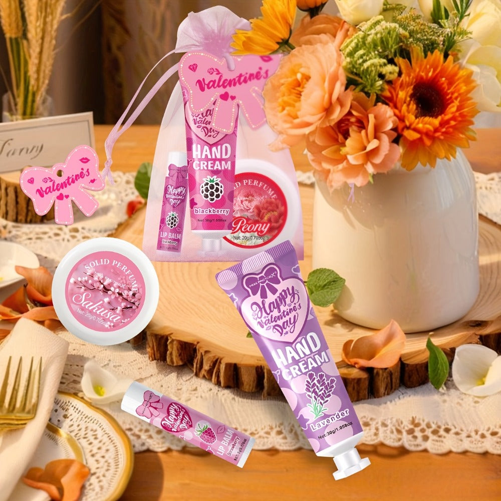 20pcs Beauty Gift Set Lip Balm Hand Cream Solid Perfume Pink Gift Bag Glossy Finish All Skin Types Holiday Party Mother's Day Wedding Bridesmaid Favors - product image 8