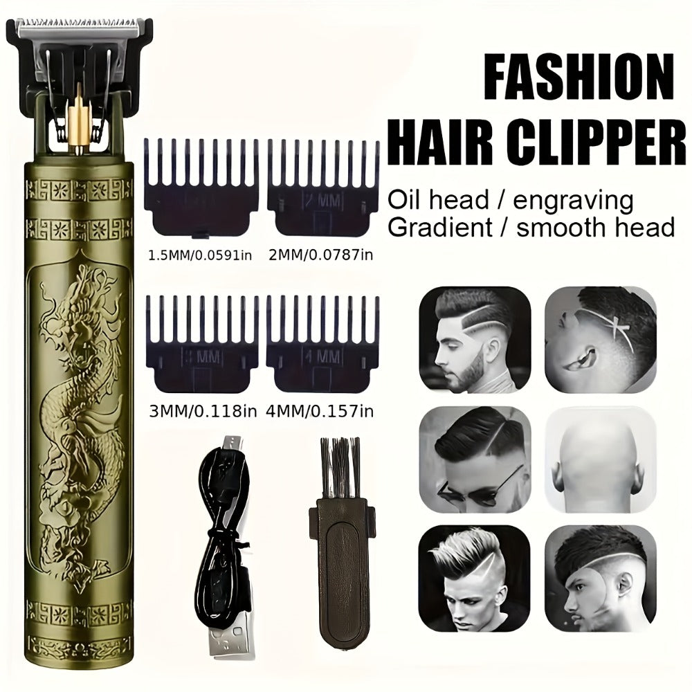 Beard Trimmer for Men USB Rechargeable Zero Contour Precision Edger Lithium Battery — Hair Clipper with Limit Comb ABS Body for Beard Facial Hair Body Grooming, Gold Black Bronze H - product image 11