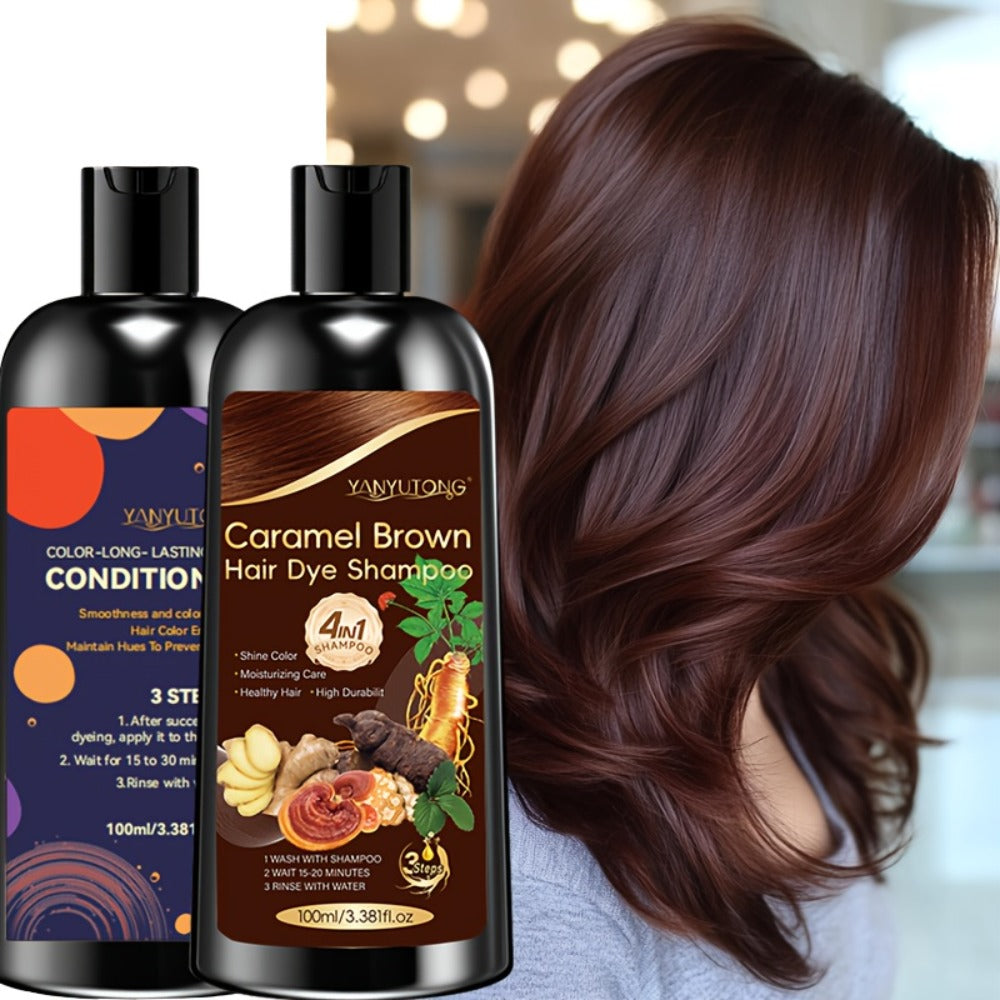 Gray Hair Coverage Shampoo and Conditioner Set — 4-in-1 Hair Dye with Ginger & Herbal Extracts, Long-Lasting Color for Women & Men, Gentle Moisturizing Formula, 3 Shades Available - product image 10