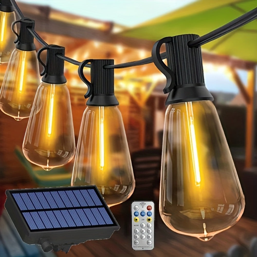 Solar String Lights Outdoor LED – 39/50/72/100/105FT Spherical Bulb & Warm/Cool White with Remote Control | IP65 Waterproof 12-Hour Solar Powered Fairy Lights for Patio, Garden & F - product image