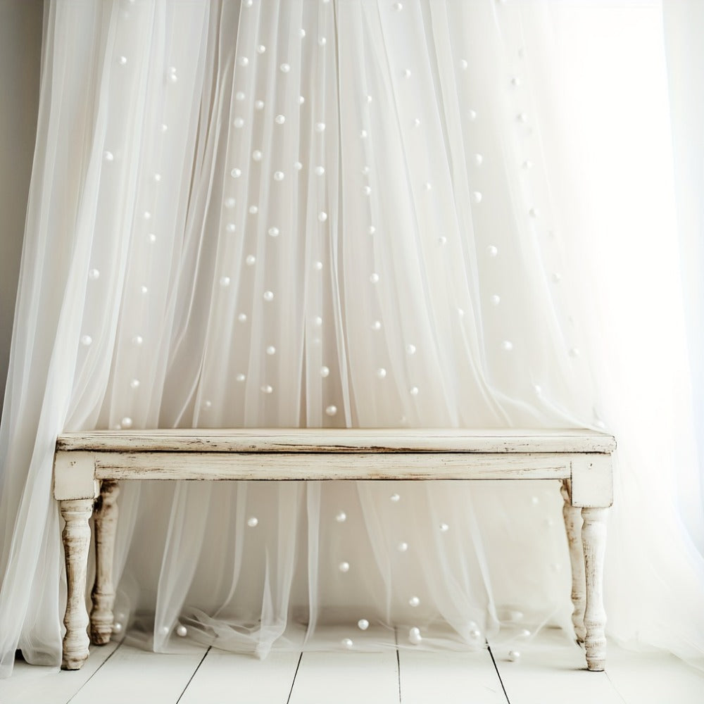 White Pearl Sheer Tulle Fabric Roll 160x300cm – Elegant Organza Mesh for Wedding Backdrop Table Skirt Window Drape Party Decoration Bridal Shower Baby Shower Festive Event Decor - product image 5