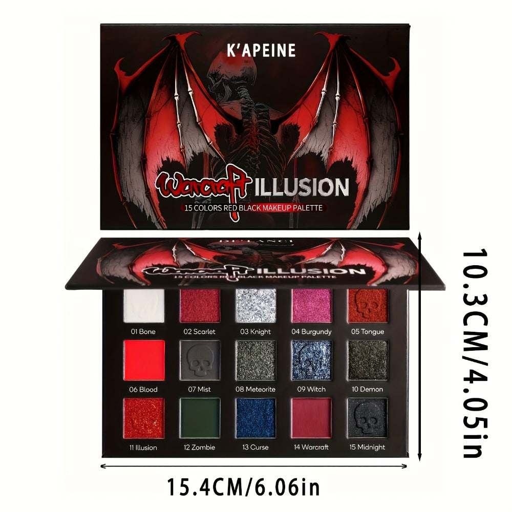Gothic Eyeshadow Palette 15 Colors Matte Shimmer Glitter – Highly Pigmented Dark Smoky Dramatic Eye Makeup for Halloween Cosplay Stage Party & Performance, Professional Eye Shadow  - product image 5