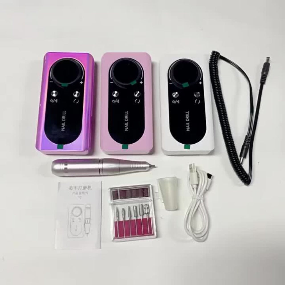 Nail Drill Machine 45000 RPM Brushless Motor 10-Hour Battery Electric Nail File with LCD Smart Screen 6 Drill Bits 6 Sanding Bands – Forward Reverse Low Noise Nail Grinder for Gel  - product image 8