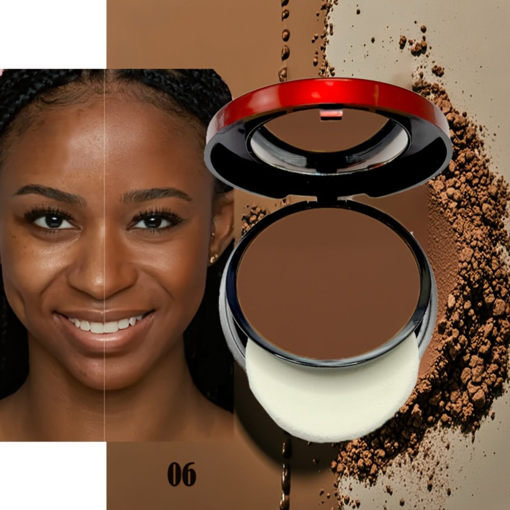 Pressed Powder Foundation Contour Matte Ful1l Coverage Oil Control Waterproof | 6 Shades Light to Dark | Blending Puff Included | 1-Pack & 2-Pack Duo Set Available - product image 33