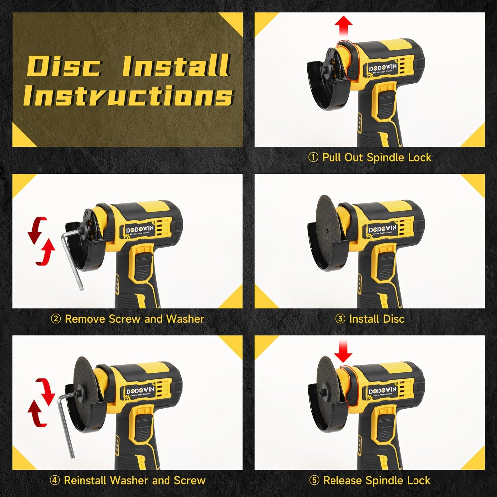 Mini Cordless Angle Grinder 19500RPM – Electric Grinding Polishing Tool for Metal Wood Stone Concrete | Lithium Power Grinder with Battery Options - product image 4