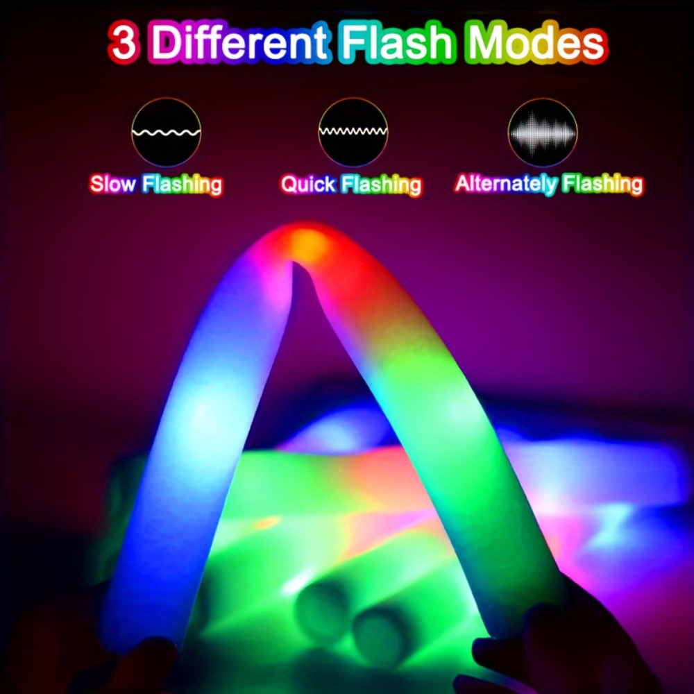 LED Glow Sticks Party Set – Foam Glow Sticks with 3 Light Modes, Glow Glasses, Headbands & Finger Lights for Rave, Wedding, Birthday, Concert, Halloween, Christmas & New Year Party - product image 9