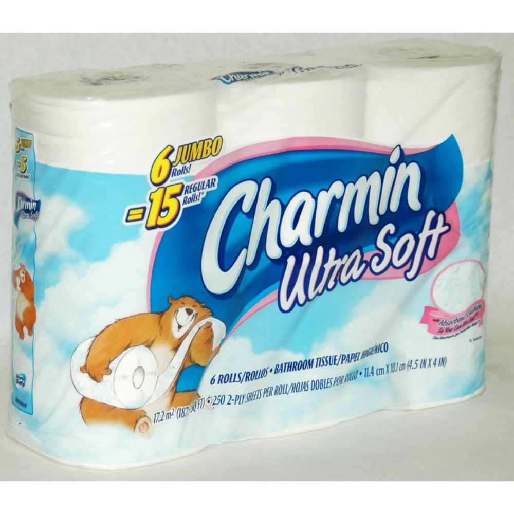 Charmin Ultra Soft Bathroom Tissue – 6 Jumbo Rolls = 15 Regular Rolls, 2-Ply Ultra Soft Toilet Paper, Strong & Absorbent, Clog-Safe & Septic-Safe, Bulk Value Pack for Home & Family - product image