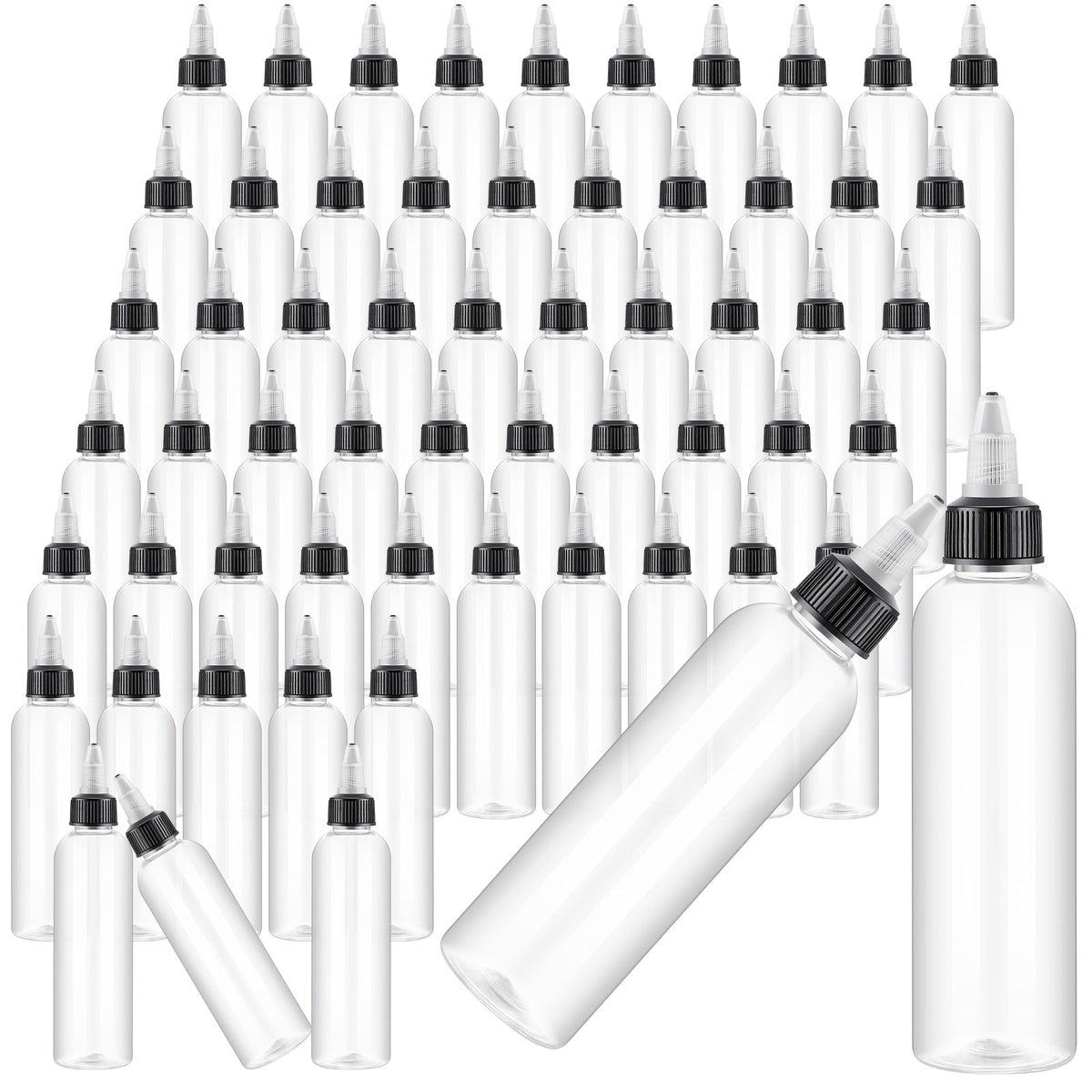 Squeeze Bottles 4oz 100 Pack with Twist Top Caps Empty Plastic Refillable Dispensing Bottles BPA Free for Hair Oil Essential Oil Condiment Sauce Lotion Skincare Salon Kitchen Resta - product image 6
