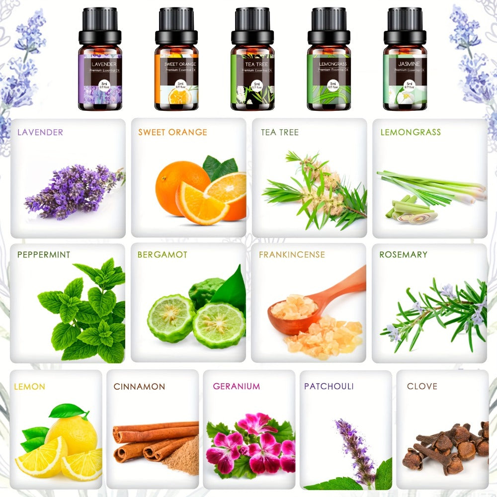Essential Oil Set – Pure Natural Aromatherapy Oils in Amber Glass Bottles for Diffuser & Humidifier, DIY Fragrance, Valentine's Day & Holiday Gift for Women, Girls, Friends & Famil - product image 10