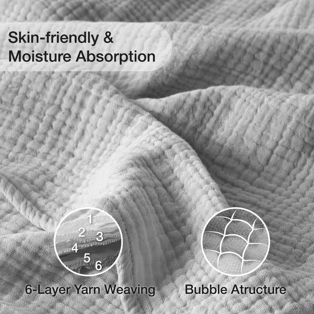 Muslin Blanket 100% Cotton 6-Layer – Breathable Soft Gauze Throw for Couch & Bed, All Season, Machine Washable, 13 Colors, 5 Sizes - product image 5