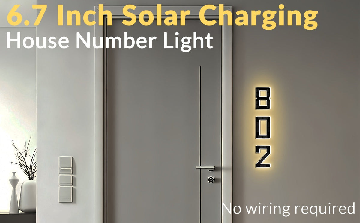 LED Solar House Number Light 6.7 Inch Wall Mounted – Smart Sensor Illuminated Address Number for Home Decor, No Wiring Energy-Saving Solar Powered Outdoor Light - product image 14