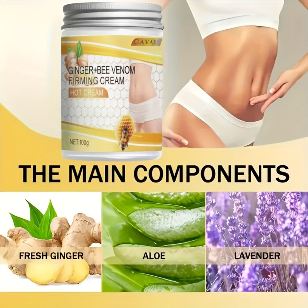 Body Firming Cream for Women - Ginger & Bee Venom Tightening Lotion with Glycerin, Aloe Vera & Vitamin E, Targets Abdomen Arms Legs Waist, All Skin Types, 2-Pack 3.52oz - product image 4