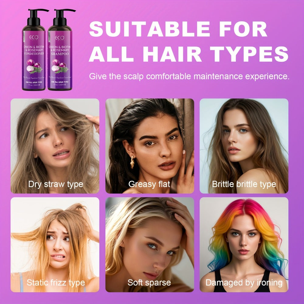 Onion Biotin Shampoo and Conditioner Set — Rosemary & Jojoba Oil, Anti-Dandruff, Strengthening & Nourishing for Dry Rough Damaged Hair, Promotes Hair Growth, Smoothing Formula, Men - product image 13