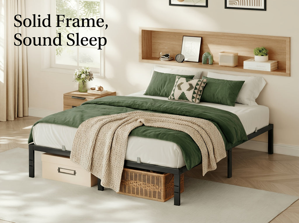 Heavy Duty Metal Platform Bed Frame with Under-Bed Storage, No Box Spring Needed, 14/16/18 Inch Height, Twin/Full/Queen/King Size - product image 21