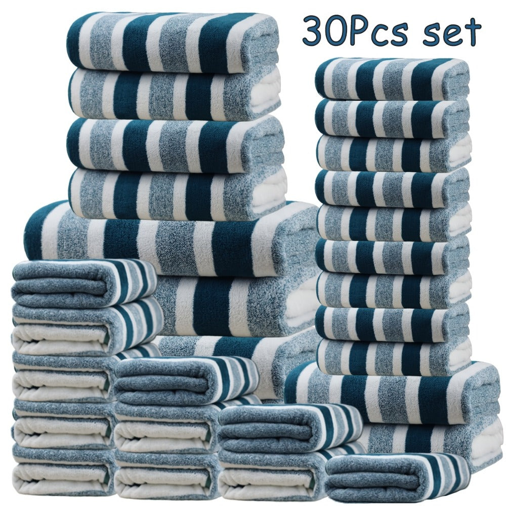 Bath Towel Set 30 Piece Coral Fleece Super Soft Quick Dry Fast Absorption Lightweight Large Wide Towels for Home Hotel Spa Gym Camping Christmas Gift Red Gray Green Navy Blue Purpl - product image 11