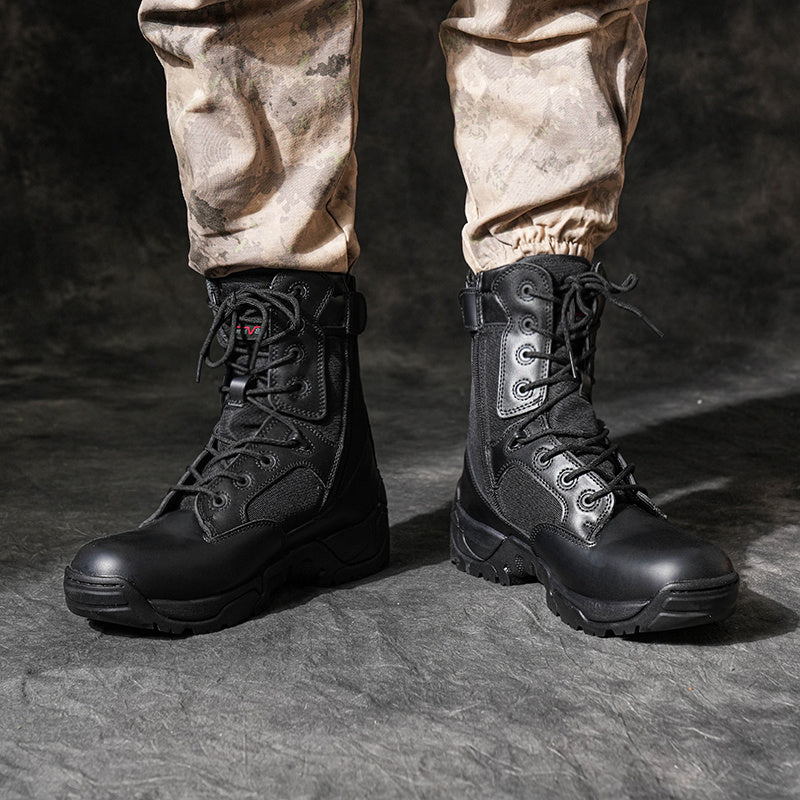 8 Men's Tactical Boot Waterproof Lightweight Comfortable Boots for Work Motorcycle Combat Boots Side Zipper Hiking Outdoor Climbing Activities All Day All - product image 14