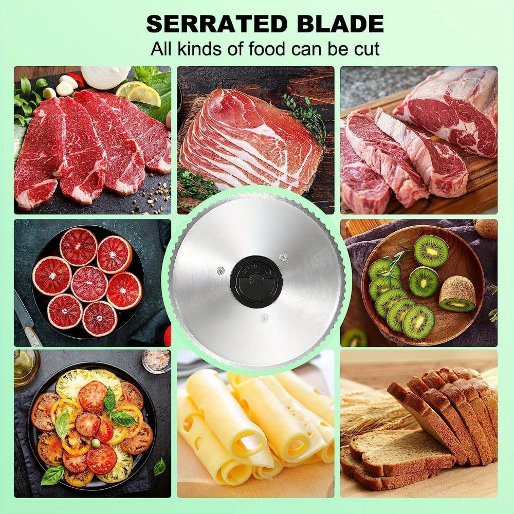 Electric Deli Food Slicer with Removable Stainless Steel Blades – Adjustable Thickness Meat Slicer for Home, Easy to Clean, Slices Cold Cuts, Cheese, Bread & Fruit - product image 8