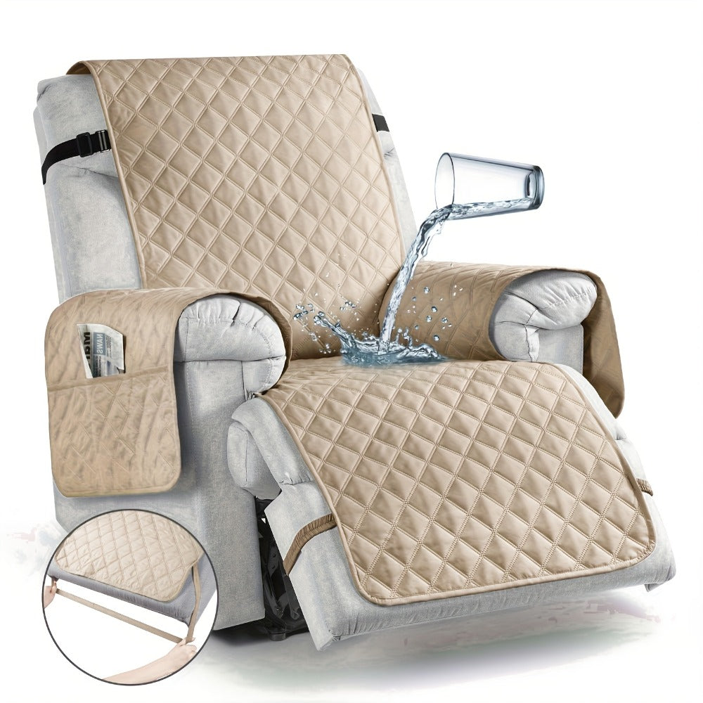 Waterproof Recliner Chair Cover with Pocket | Non-Slip Washable Reclining Sofa Protector for Dogs Cats, Adjustable Strap - product image 11