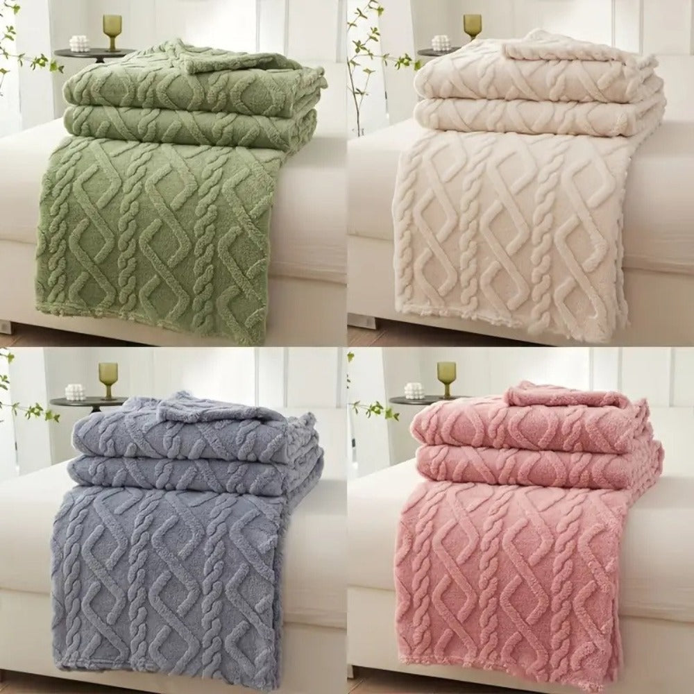 3D Plush Dense Weave Fleece Blanket – Ultra-Soft Warm Throw for Bed, Couch, Travel & Outdoor, Air-Conditioning Friendly, 3 Colors, 2 Sizes - product image 6