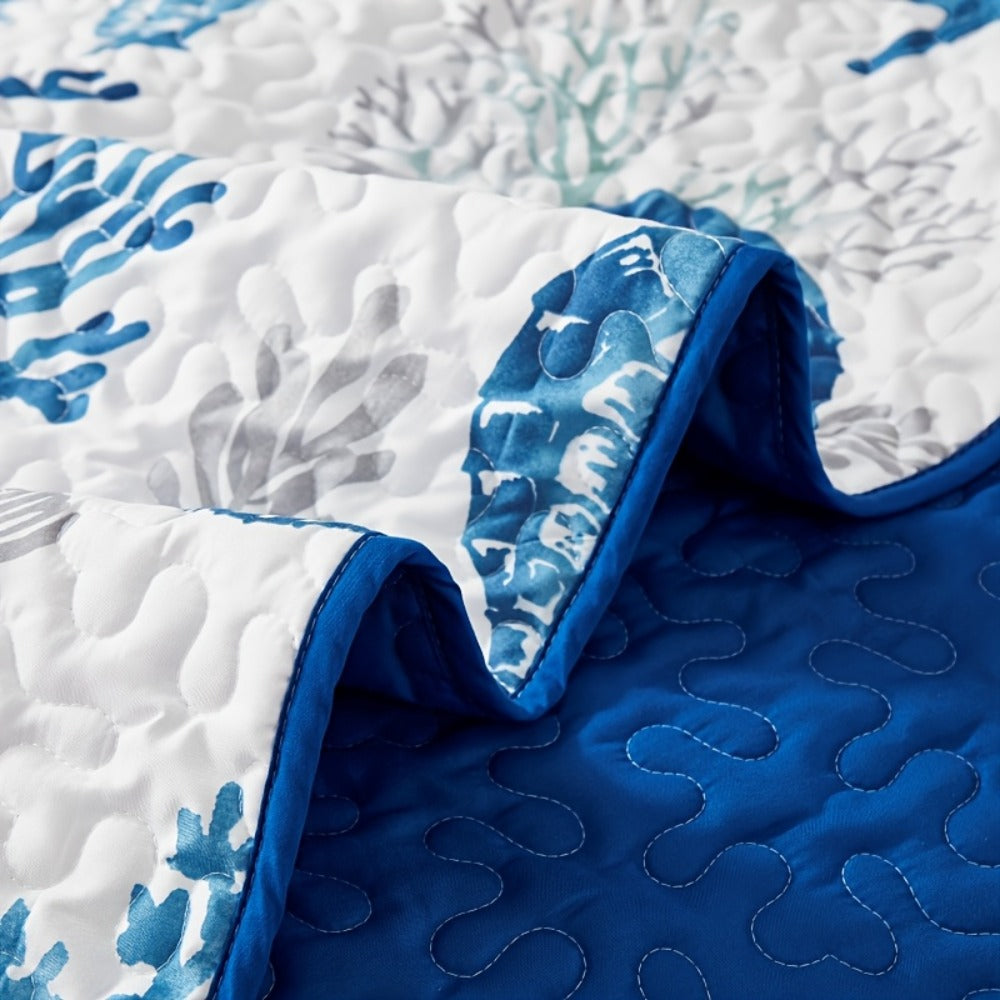 Duvet Cover Set 3 Piece Ocean Style Seahorse Coral Pattern Soft Breathable Microfiber Bedding Set with 2 Pillowcases Machine Washable All Season Comforter Cover for Bedroom Dorm Tw - product image 8