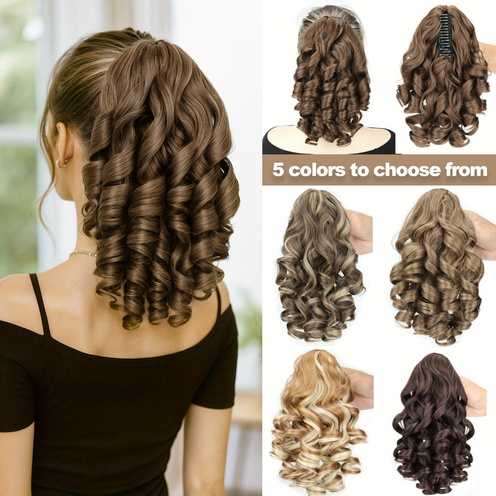 Clip In Ponytail Extension Curly Wave 14 Inch – No Glue Synthetic Hairpiece for Women | Instant Volume & Length | 4 Color Styles | Daily Wear Parties Weddings Gift - product image 2