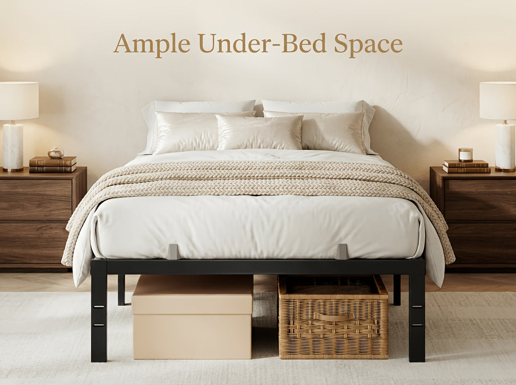 Heavy Duty Metal Platform Bed Frame with Under-Bed Storage, No Box Spring Needed, 14/16/18 Inch Height, Twin/Full/Queen/King Size - product image 22