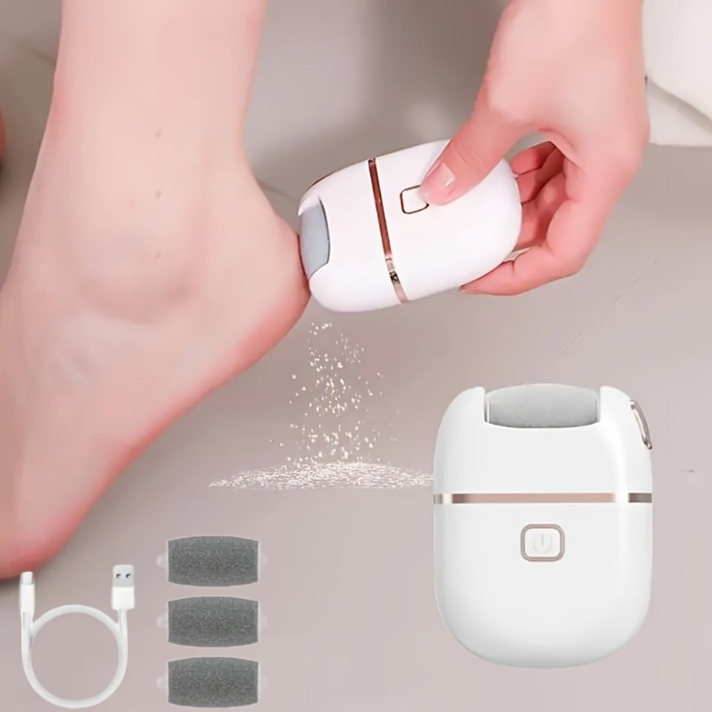 Electric Foot Callus Remover Rechargeable with 2 Roller Heads - Portable Dead Skin Scrubber Pedicure Tool for Smooth Soft Feet Cracked Heel Repair Home Professional Foot Care Kit,  - product image