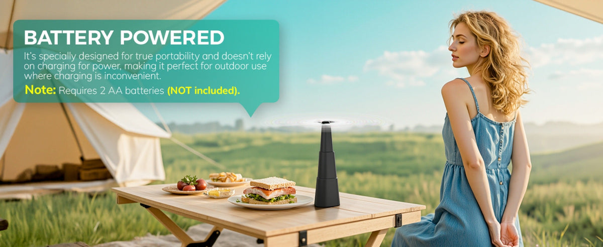 Outdoor Food Fan 4-Pack Battery Powered Silent Table Fan with Hook for Picnic BBQ Patio Party Restaurant Desktop Home Food Protection Black - product image 13