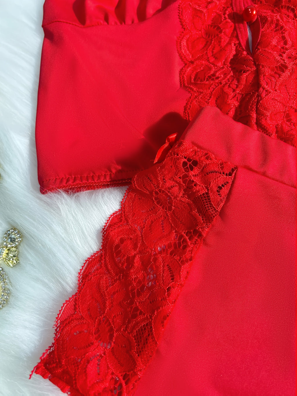 Solid Color Lace Splicing Halter Neck Tie Backless Button Splicing Bilateral Side Opening Lace Splicing Soft -friendly Sexy Home Pajamas Set - product image 9