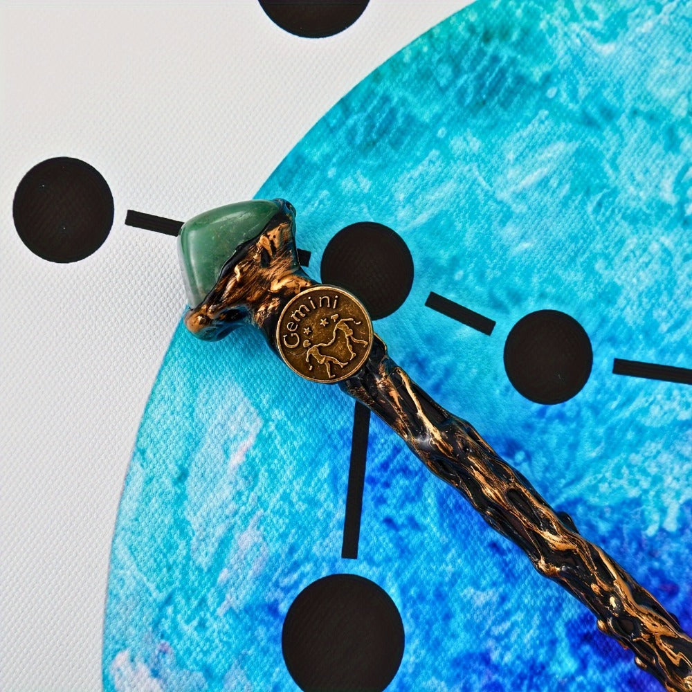 Handmade Astrology Wand All 12 Signs Aries Taurus Gemini Cancer Leo Virgo Libra Scorpio Sagittarius Capricorn Aquarius Pisces Cosplay Party Decor Birthday Gift | Zodiac Crystal Magic Wand with Gift Box