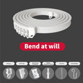 Flexible Curtain Rail Track – Bendable PVC Ceiling Mount Curtain Rod for Bay Window, Bathroom & Home Decor, Trim-to-Fit Monorail Curtain Track System - product image 33