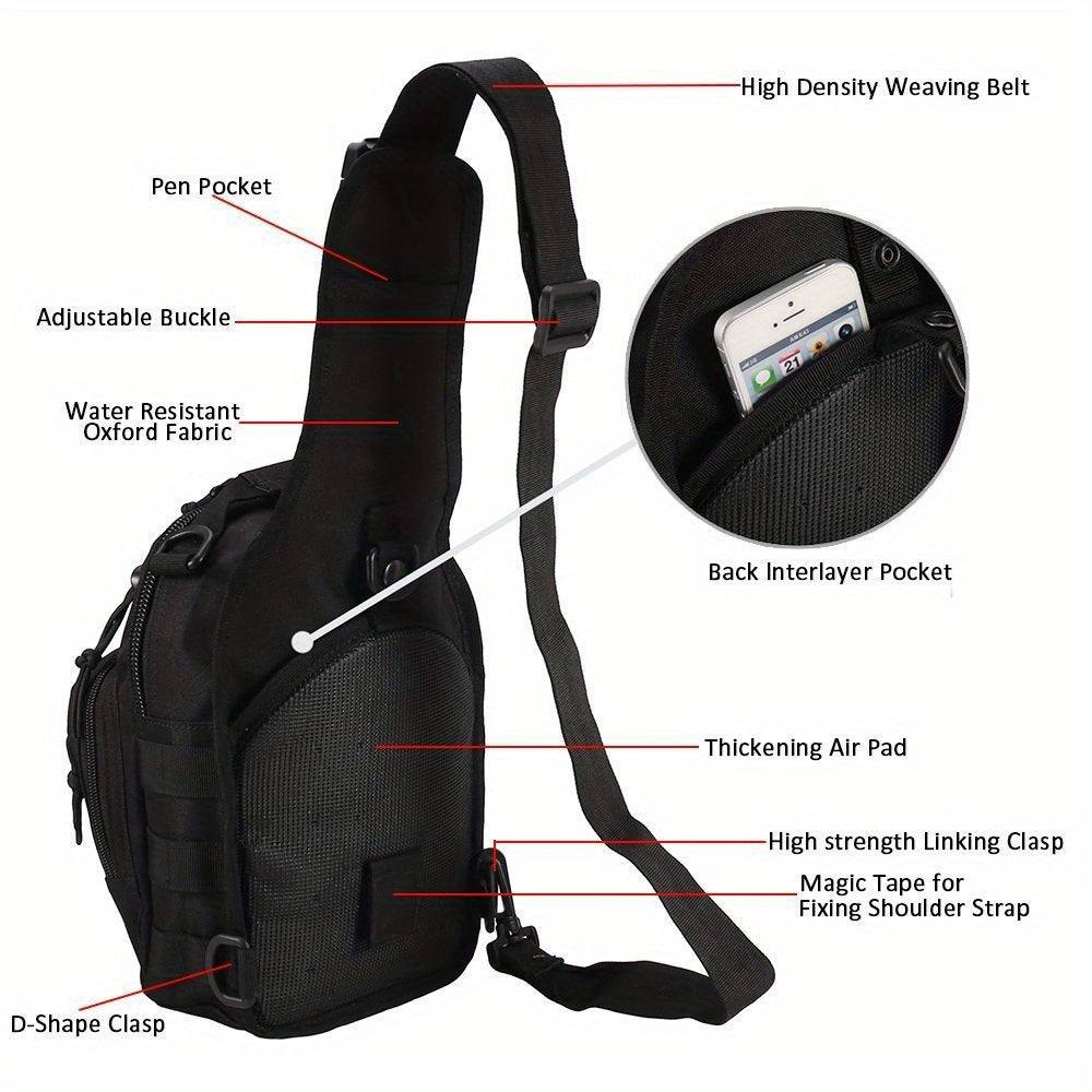 Collapsible Crossbody Chest Bag for Men & Women, Large Capacity, Multi-Functional Shoulder Pack for Hiking, Travel, Fishing & Daily Commute | Tactical Sling Backpack