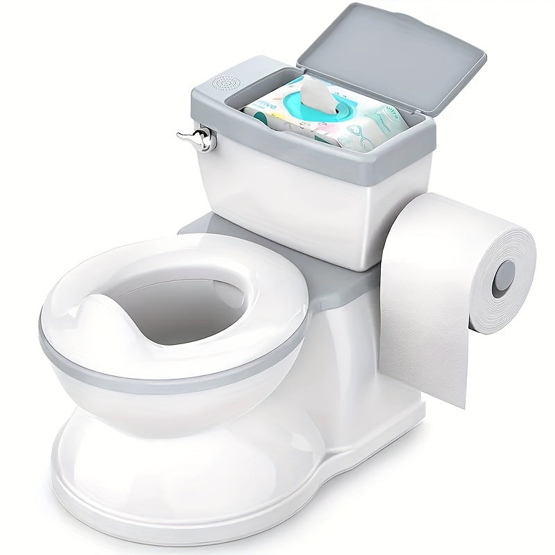 Real Feel Diaper Seat with Wipe Storage, Transition Seat and Disposable Liner - Realistic Toilet - Easy to Clean and Assemble (Gray), 4Th of July, and Closeout - product image