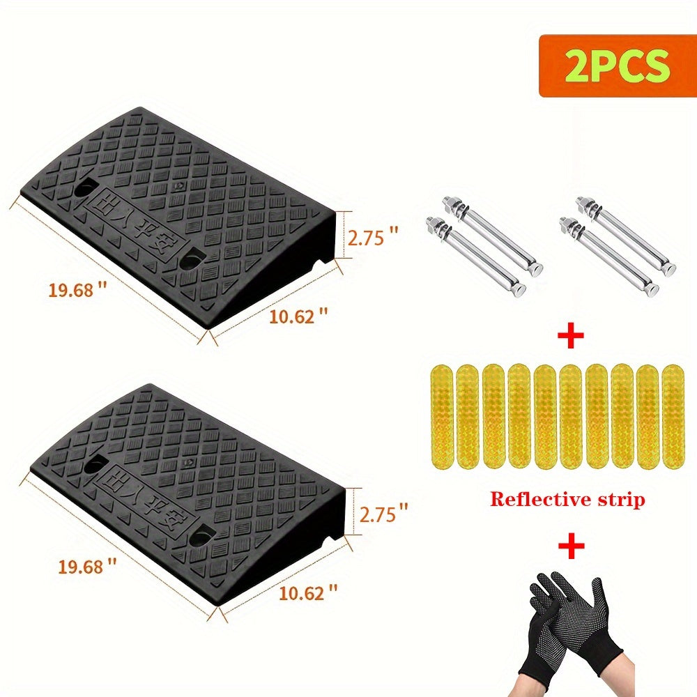 Curb Ramp 2-Pack Portable Heavy Duty Plastic Threshold Ramp Set – Lightweight, Non-Slip, for Low Floor Vehicles, Motorcycles, Wheelchairs, Driveway & Lane Loading – Multiple Height - product image 14