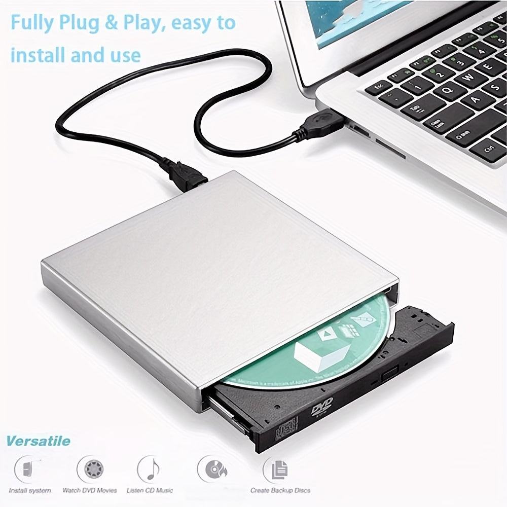 External DVD CD/DVD-ROM CD-RW Player Portable External CD-RW Drive DVD-RW Burner Recorder Player for Laptop Desktop Computer with Storage Bag - product image