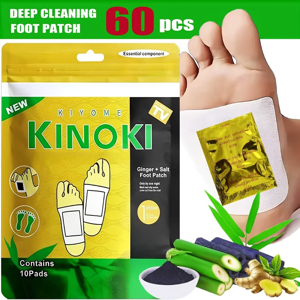 Foot Detox Patches Bamboo Vinegar & Ginger 60 & 160 Pcs - Deep Cleansing Natural Plant Ingredients Alcohol-Free Overnight Moisturizing Foot Pads for Tired Aching Feet - Green Golde - product image 5